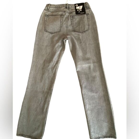 Free People Sandrine Rose The Virgin Label button up jeans silver grey size 24 - Picture 3 of 11